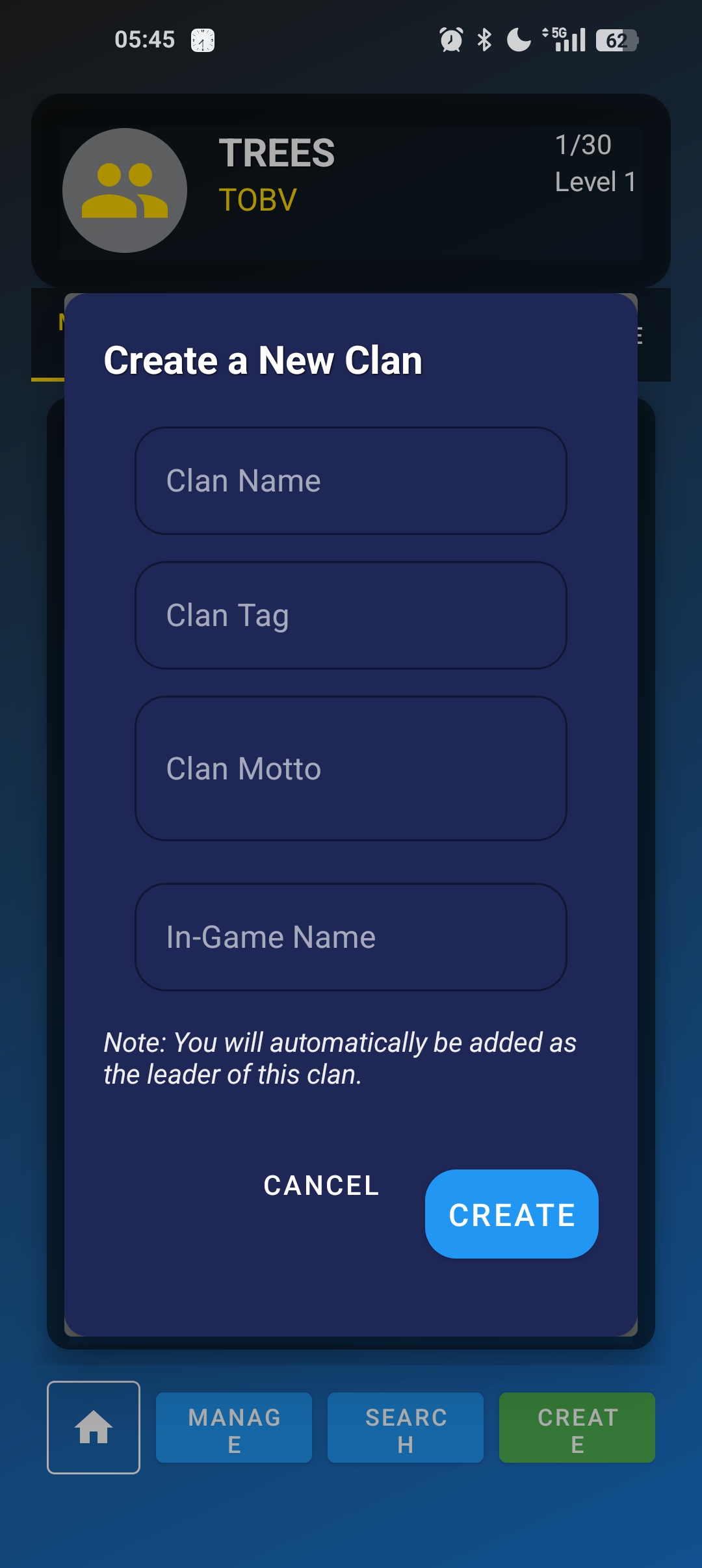 Create clan