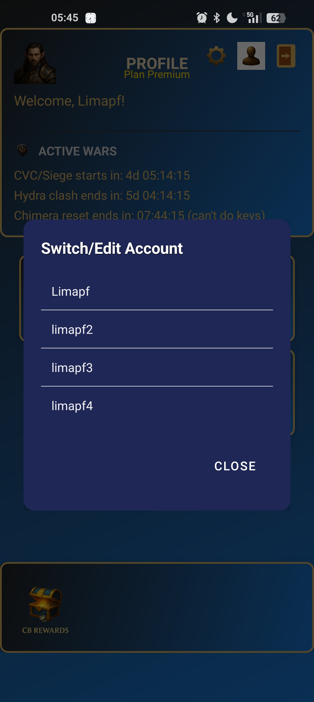Profile and account switching